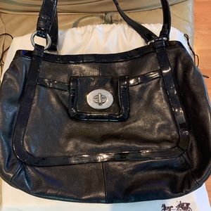 Coach Cricket Black Leather & Patent Handbag
